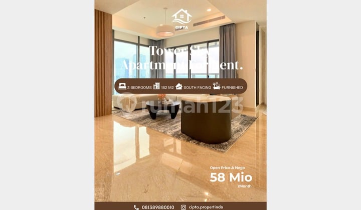 Apartment 3 BR Furnished Jakarta