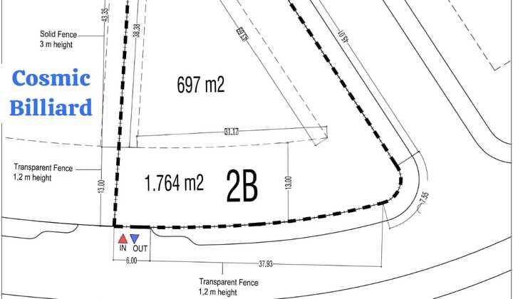 Dijual 1 Kavling Komersil LT. 1.764 M² (Hoek) di Sebelah Cosmic Biliard