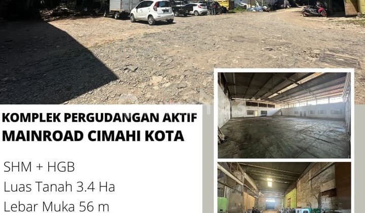 Jual Gudang Di Pusat Kota Cimahi bandung Dekat TOL Bisa Buat Pabrik,Showroam,Gudang Ekpedisi,Hotel harga NEgo Banget