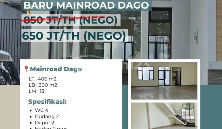 For Rent New Building Commercial Space on Mainroad Dago Bandung, suitable for Restaurant, Cafe, Office, Diner.