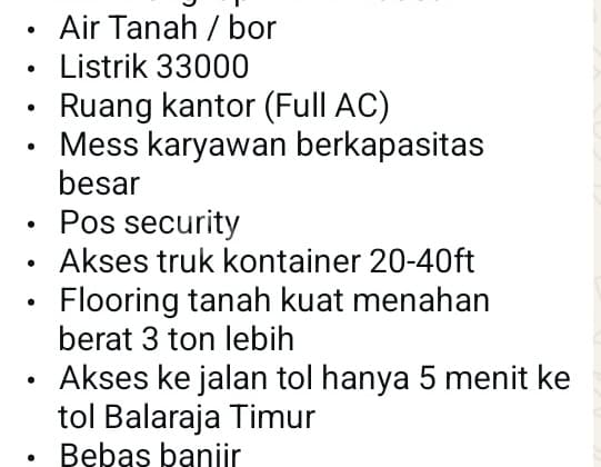 Sewa Gudang (750 Juta) Area Cikupa. Tangerang