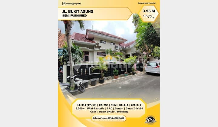 Rumah Furnished Dekat Undip Perum Bukit Agung Tembalang Semarang