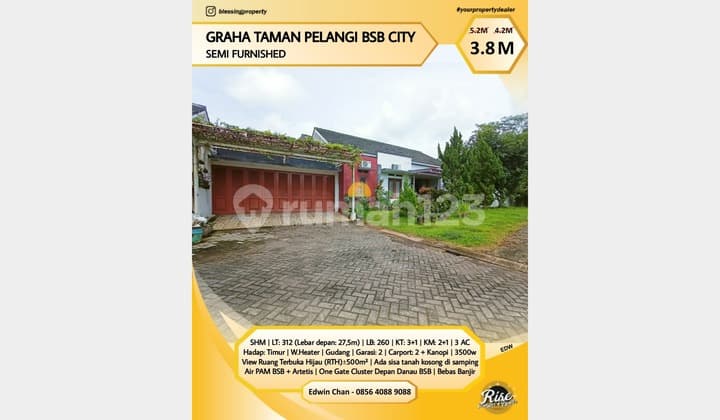 Rumah SHM Luas Asri Cluster GTP Taman Pelangi BSB City Semarang
