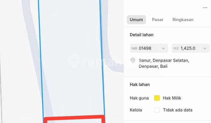 Tanah Lokasi Strategis Dekat Berbagai Macam Fasilitas Umum di Sanur