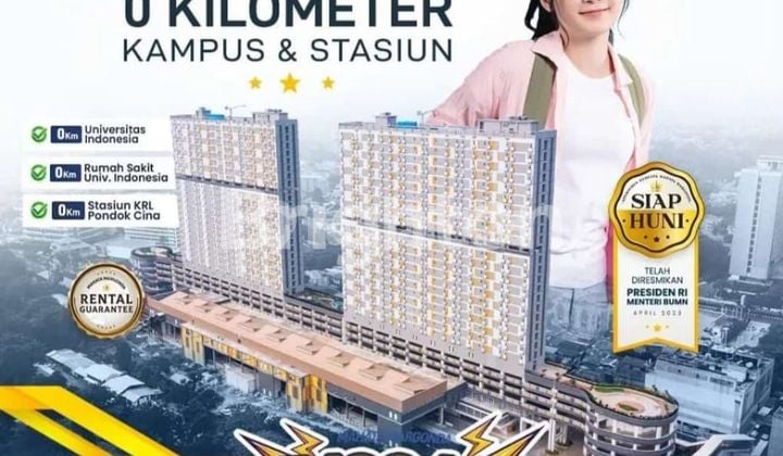 APARTEMEN MARGONDA 1BR 0 KM KE KAMPUS DAN STASIUN