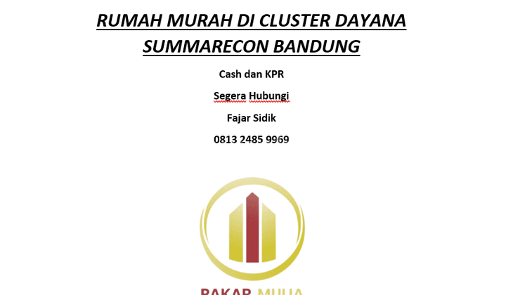 Rumah Bagus SHM di Summarecon Bandung Cluster Dayana