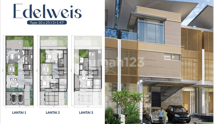 Disewakan Rumah Golf Island 10X25 3 Lantai Brand New !