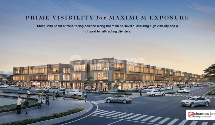 Hadap Jalan Central Business BSD City EXQUIS Sinarmasland Ruko Balcony