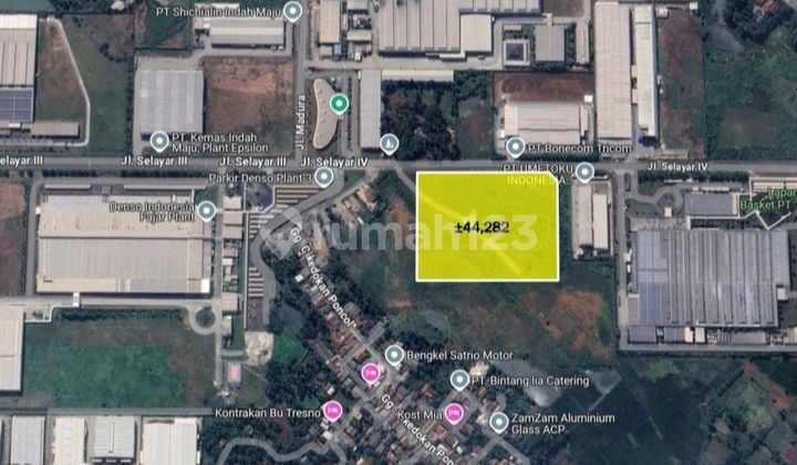 Tanah Kavling Industri Dijual di Kawasan Mm2100 Cikarang Bekasi