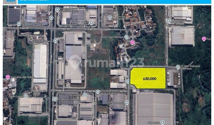 Tanah Kavling Industri Siap Bangun Dijual Murah Kawasan Mm2100