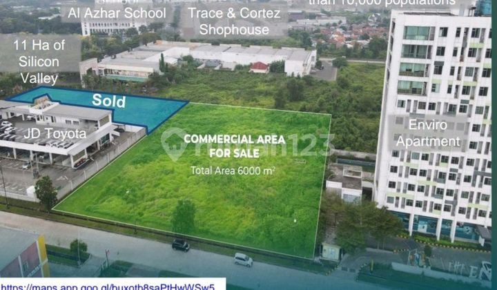 Tanah Commercial Dijual Dijual di Centra Bisnis Kota Jababeka