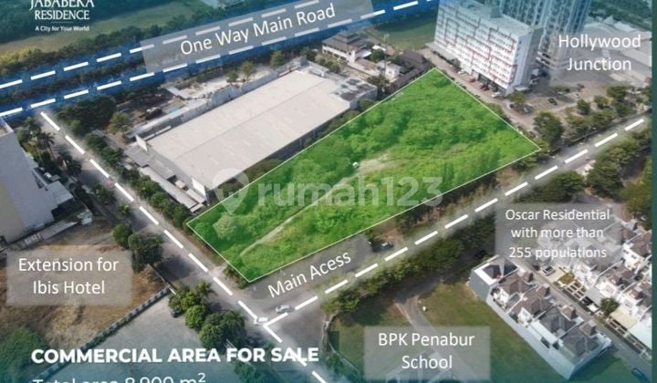 Dijual Tanah Kavling Komersial di Central Bisnis Kota Jababeka