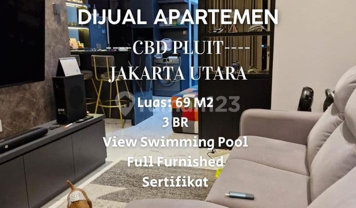 Dijual Apartemen CBD Pluit 3 BR Bagus Full Furnished. Jakarta Utara
