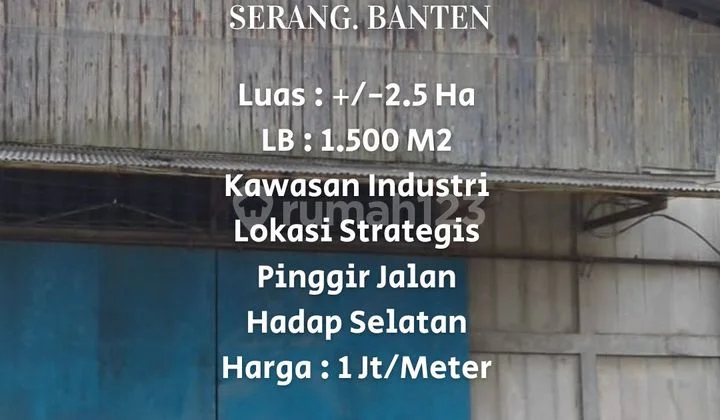 For Sale Former 2.5 Ha Factory in Cikande, Serang