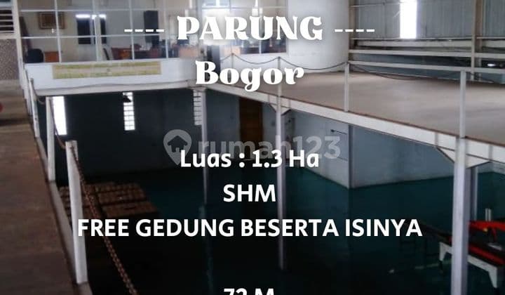 Dijual Pabrik Air Hitung Tanah Luas 1.3 Ha di Parung.Bogor