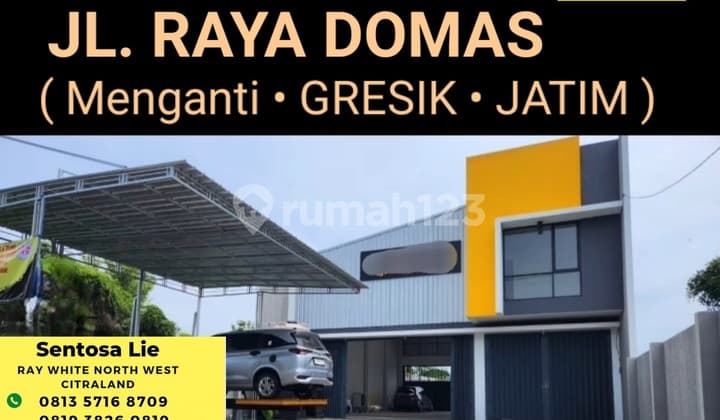 Dijual 537 M2 Ex Bengkel Jalan Raya Domas Menganti Gresik Jawa Timur Cocok Buat Segala Usaha