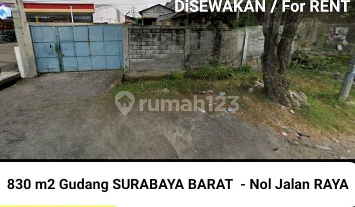 Disewakan 830 M2 Gudang Nol Jalan Raya Surabaya Barat - Jalan Raya Bangkingan - Lakarsantri Dekat Citraland, Raya Wiyung, Pakuwon Mall Surabaya