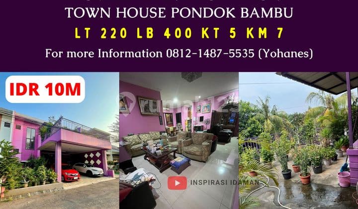 Rumah 2 Lantai Siap Huni Town House Pondok Bambu