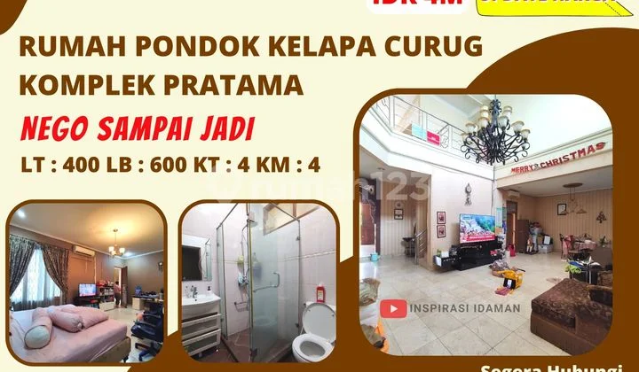 Rumah Pondok Kelapa Curug Komplek Pratama Dekat Kalimalang