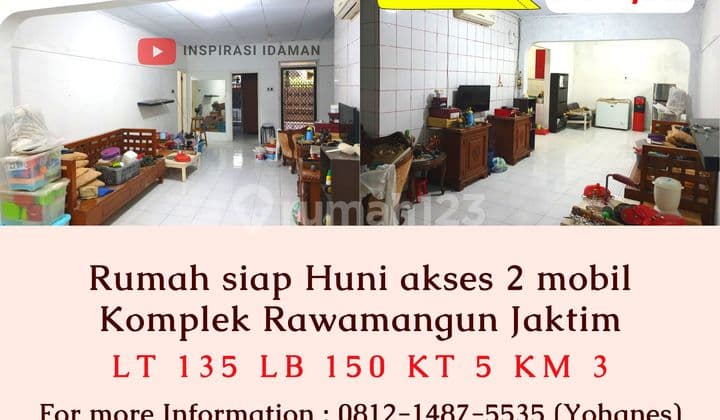 Rumah Siap Huni Komplek Rawamangun Akses 2 Mobil