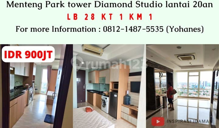Apt Menteng Park Studio 1Br Lantai 27 Tower Diamond