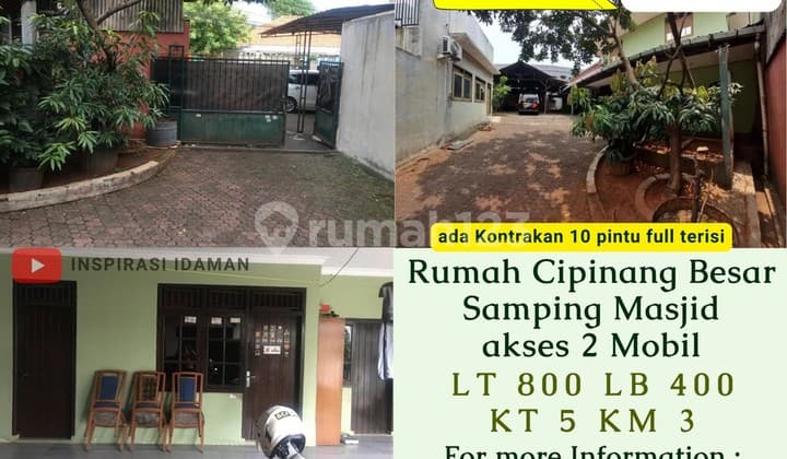 Rumah Cipinang Siap Huni Samping Masjid Akses 2 Mobil
