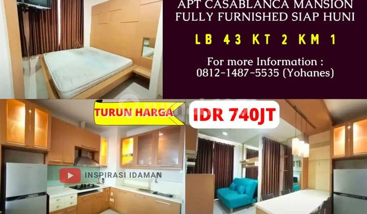 Casablanca Mansion 43Mtr 2Br Lantai 11 Fully Furnished Siap Huni