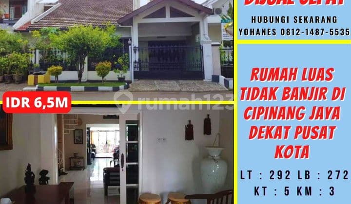 Rumah Bebas Banjir di Cipinang Jaya Dekat Pusat Kota