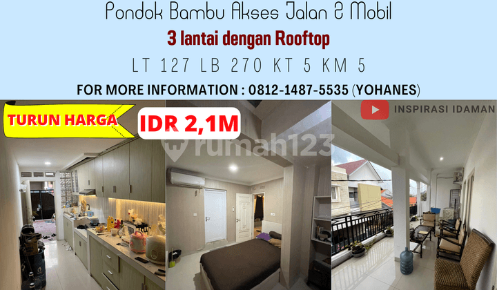 Rumah Asri Dalam Komplek Pondok Bambu Jakarta Timur