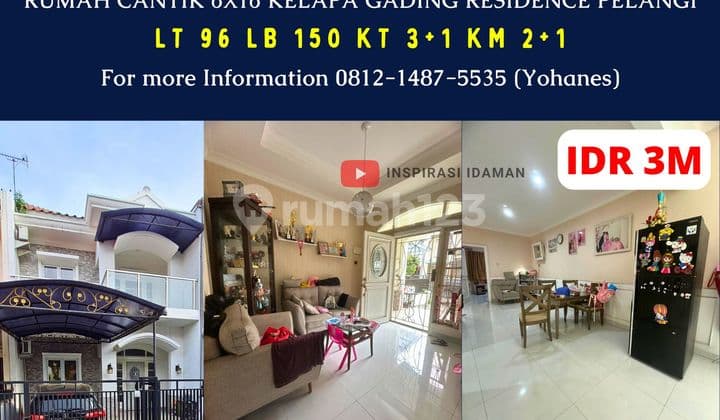 Rumah 2 Lantai Kelapa Gading Residence Pelangi