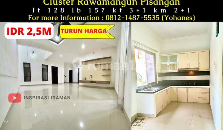Rumah 9X14mtr 2 Lantai Cluster Rawamangun Pisangan Siap Huni