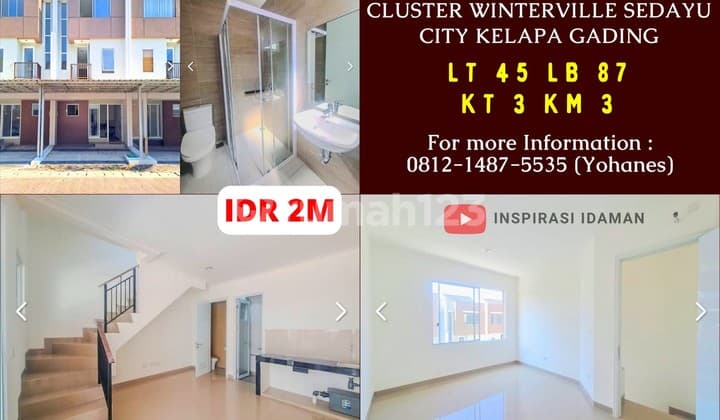 Rumah 3 Lantai Type Azalea Cluster Winterville Sedayu City