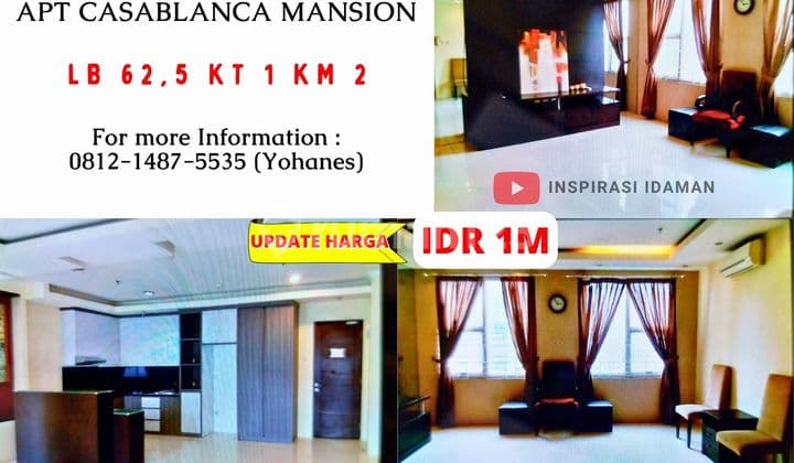 Casablanca Mansion Ukuran 3Br Jadi 1Br & Living Room Besar
