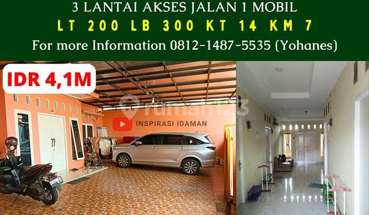 Rumah Tinggal dan Kost Rawamangun 3 Lantai Akses Jalan 1 Mobil