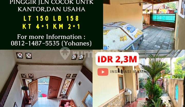 Rumah Hoek Duren Sawit Pinggir Jln Cocok Untk Kantor,Dan Usaha