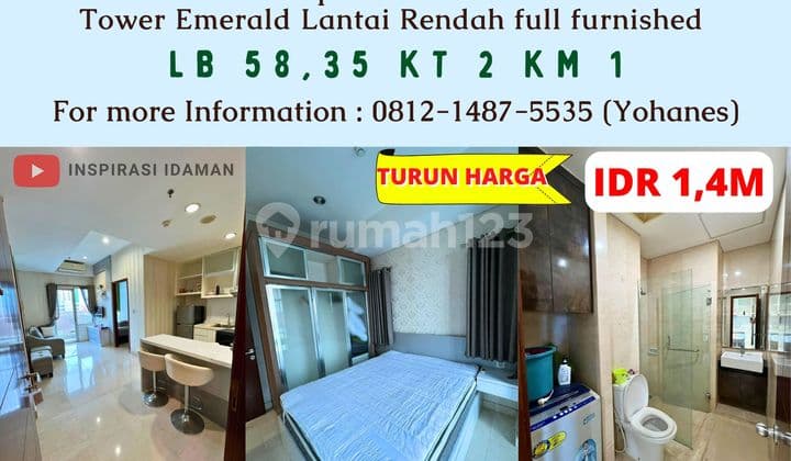 Apt Capitol Park Salemba 2Br Tower Emerald Low Floor Furnished