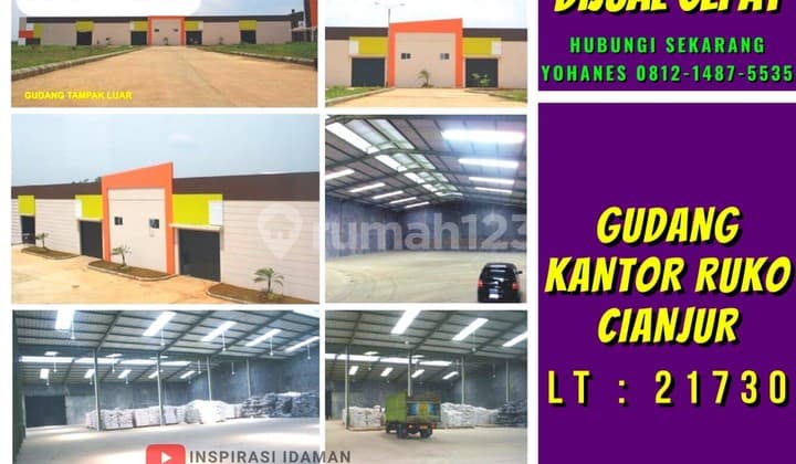 Gudang Kantor 2 Hektar Cianjur Lokasi Strategis