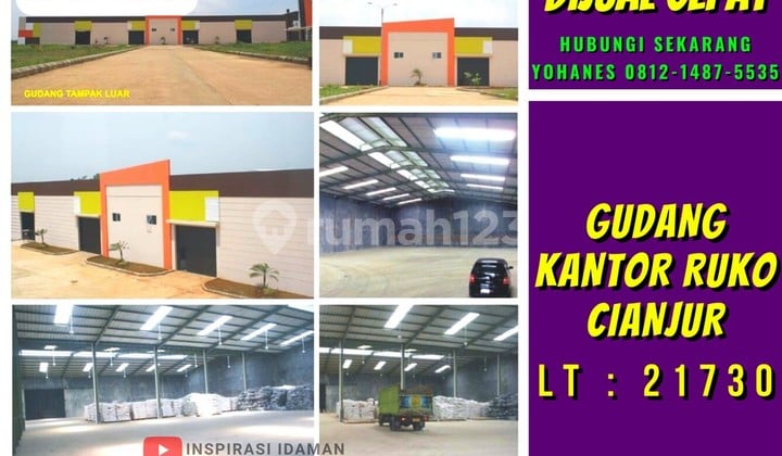 Gudang Kantor 2 Hektar Cianjur Lokasi Strategis