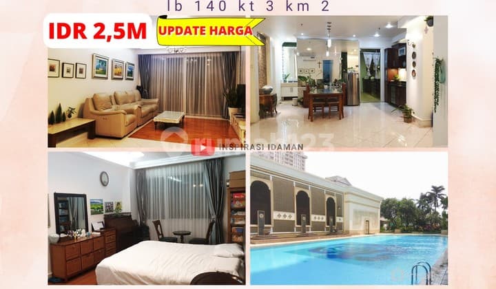 Apartment 140 sqm 3Br Grand ITC Permata Hijau Semi Furnished