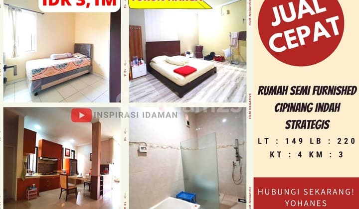 Rumah Cipinang Indah Lokasi Strategis Semi Furnished