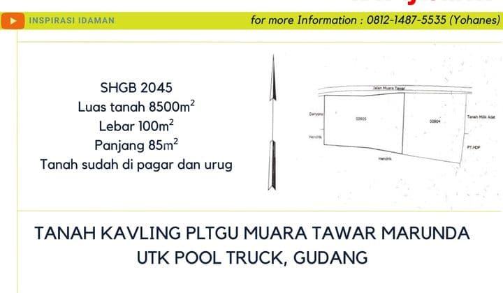 Tanah Kavling Pltgu Muara Tawar Marunda Utk Pool Truck, Gudang