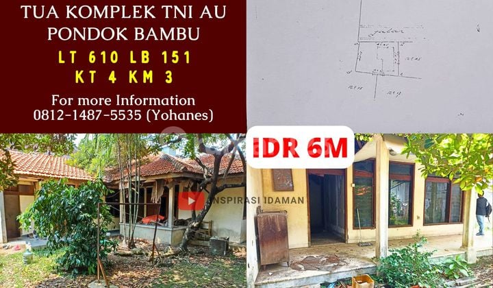 Bu Jual Cepat Rumah Tua Komplek Tni Au Pondok Bambu