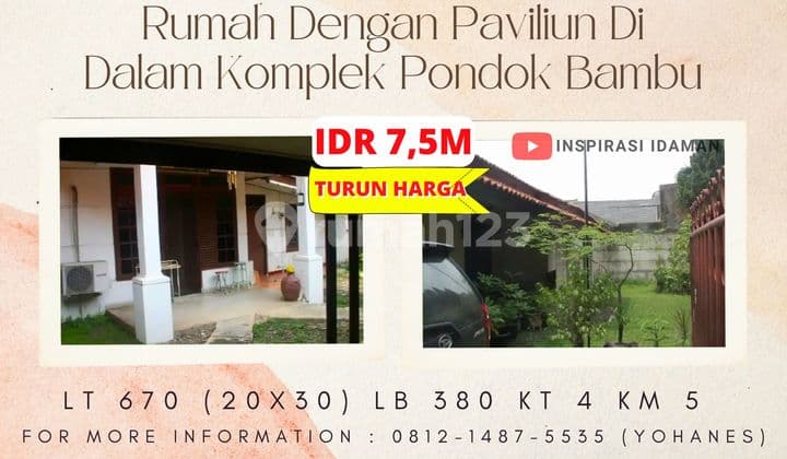 Rumah Strategis Bebas Banjir di Komplek Pu Pondok Bambu