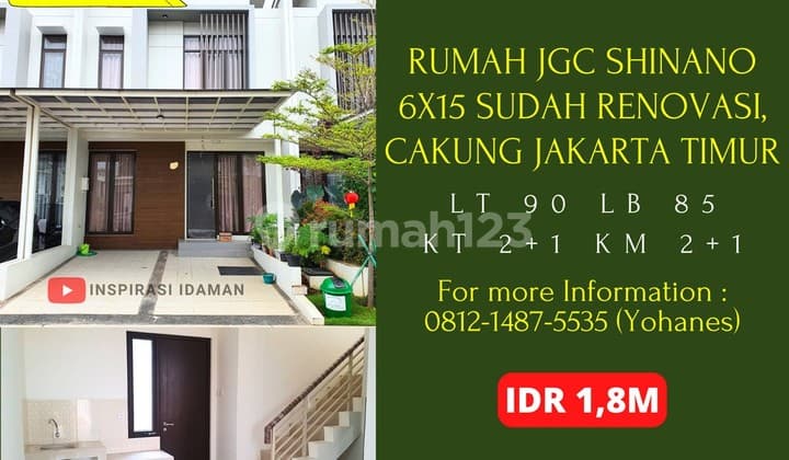Rumah Jgc Shinano 6X15 Sudah Renovasi Cakung