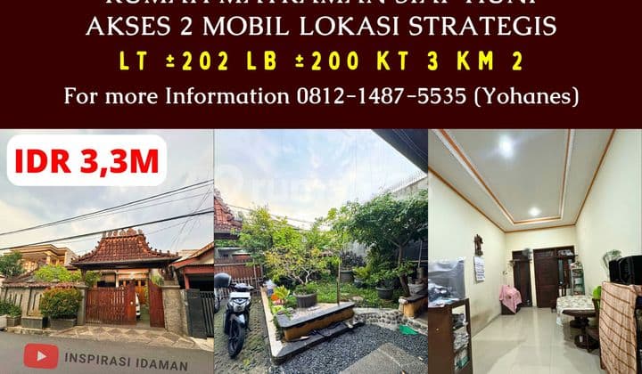 Rumah Matraman Siap Huni Akses 2 Mobil Lokasi Strategis