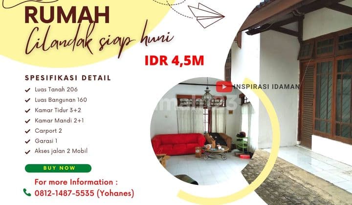 Rumah Lama 206Mtr 2Mobil Cilandak Jakarta Selatan