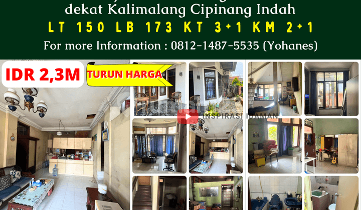 Rumah Jalan 3 Mobil Pondok Bambu Dekat Kalimalang Cipinang Indah