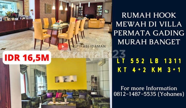 Rumah Hook Mewah di Villa Permata Gading Murah Banget