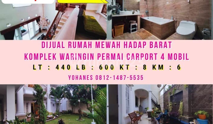 Rumah Komplek Waringin Permai Carport 4 Mobil Hadap Barat