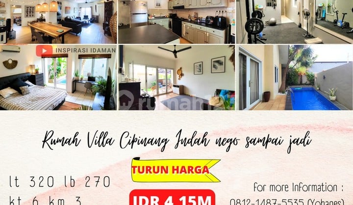 Rumah Villa Cipinang Indah Ada Pool Nego Sampai Jadi